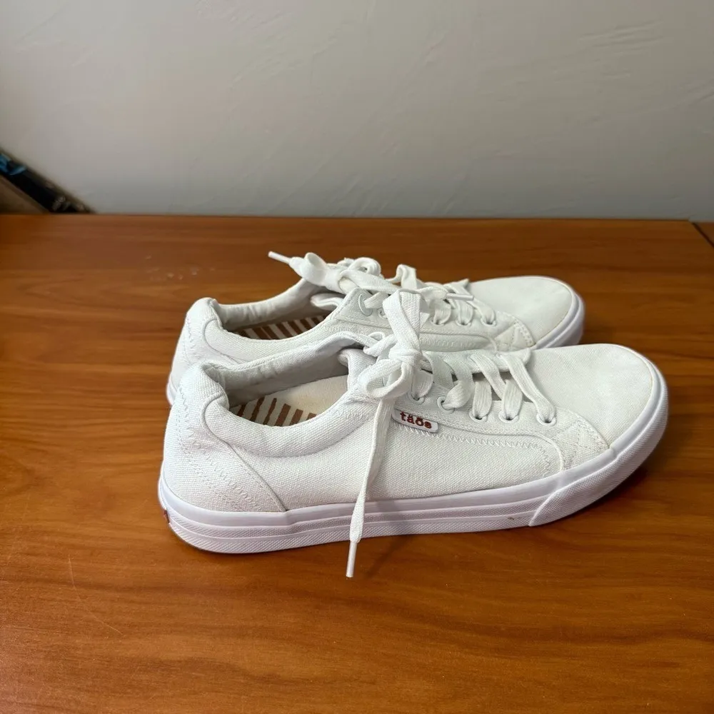 Täos Plim Soul Canvas Sneaker Lace Up All White Orthotic Comfort PLS - Image 6