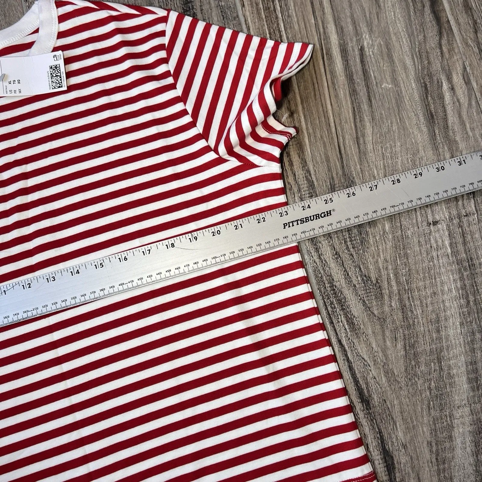 H&M Red & White Classic Striped Women’s Shirt Sz XL  basic everyday wear #88 - Image 5