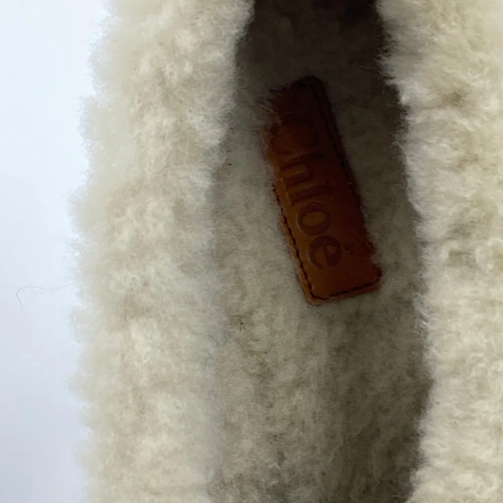 Chloe Womens Ethereal Pump Shearling-Trimmed Suede Pumps Ankle Strap Size 5.5 - Image 5