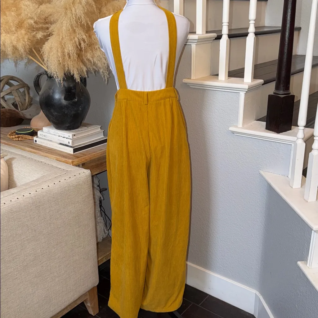 CIDER MUSTARD YELLOW CORDUROY POCKET JUMPSUIT SIZE SMALL - Image 8