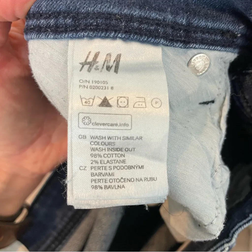 H&M Dark Blue Low Rise Skinny Jeans Size 32 x 34 - Image 8
