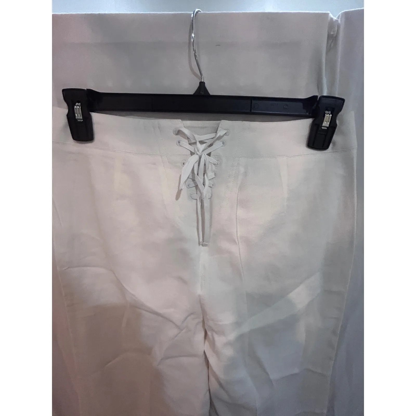 CARLISLE NEW YORK White Sailor Button Lace Up Ankle Pants Womens Size 6 - Image 6