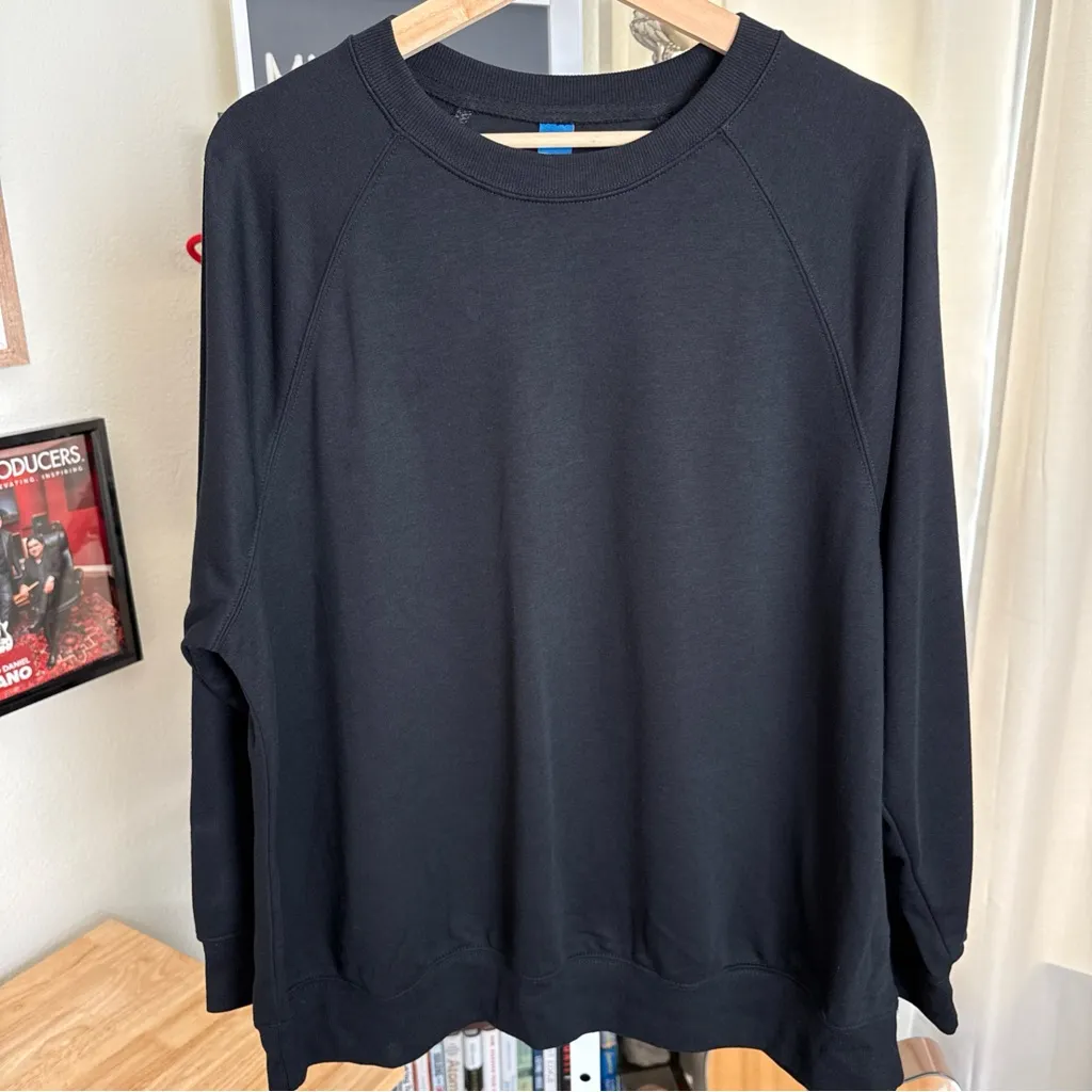 Old Navy Classic Solid Black Cotton Blend Longsleeve Women’s Sweatshirt Size M - Image 3