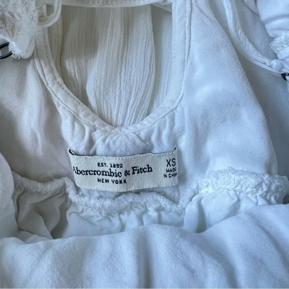 Abercrombie & Fitch Halter Lace-up Back Tiered Fit and Flare Mini Dress Size XS - Image 4