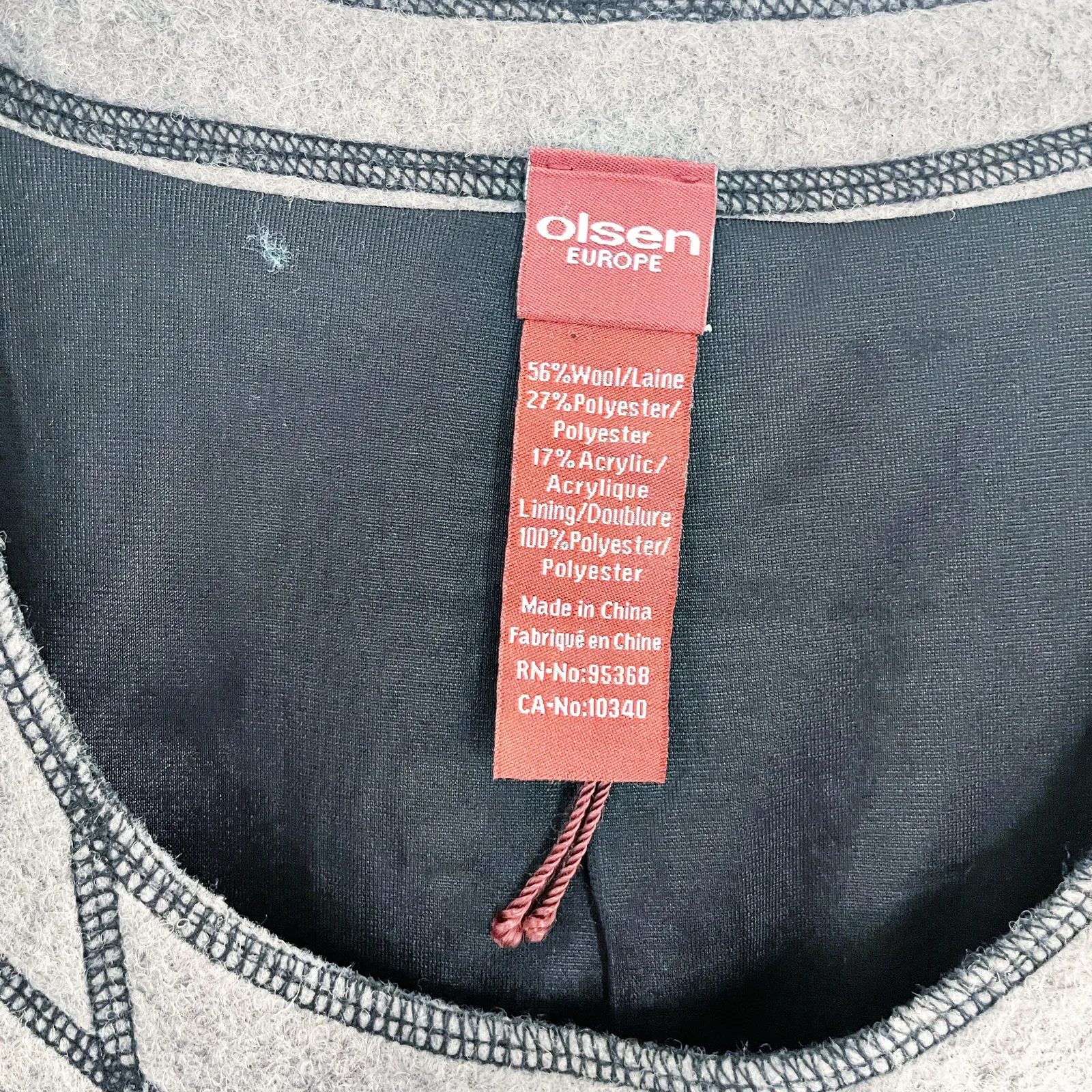 Olsen Europe Boiled Wool Blend Ombre Sheath Dress Gray - Image 3