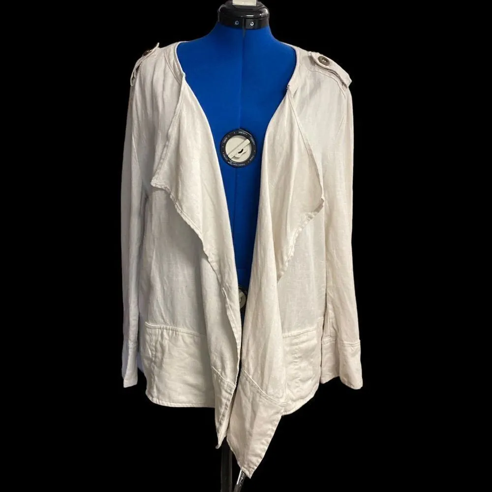 FOR CYNTHIA‎ WOMEN’s Open Front Jacket Size 1X Beige Size 1X - Image 5