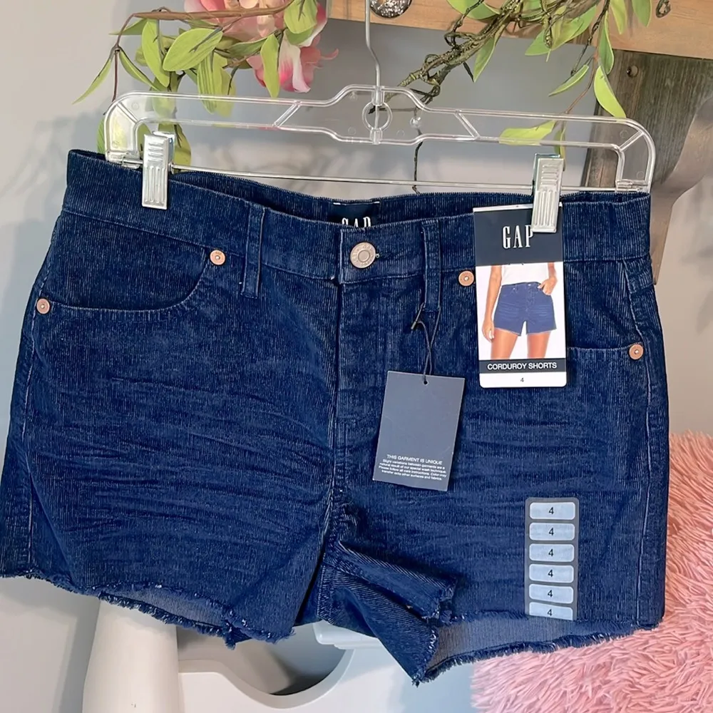 GAP Corduroy Shorts Medieval Blue Cords Cutoffs Womens 4 - Image 9