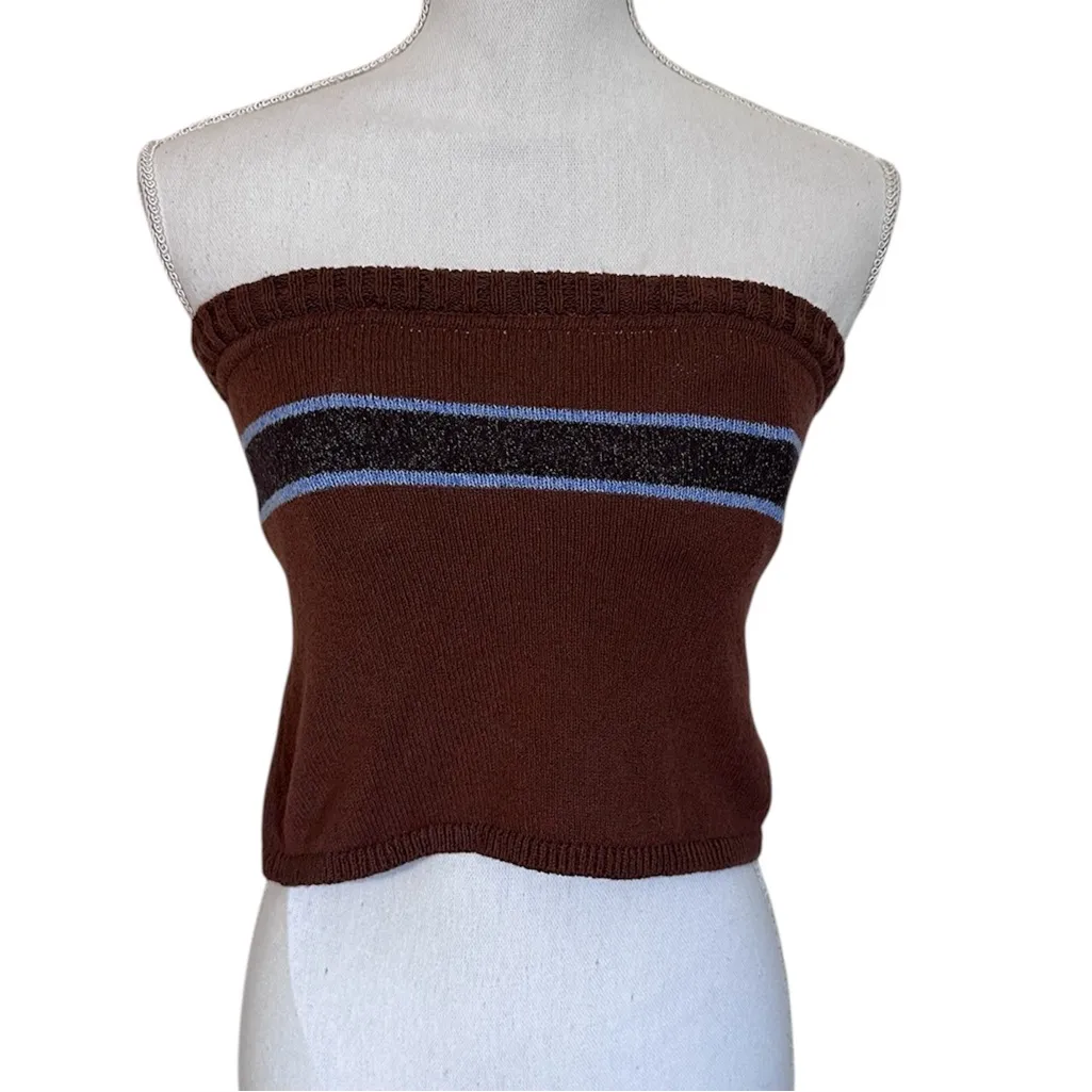 Free People Beach Tube Top Kelly Sweater Striped Knit Size XS - Image 2