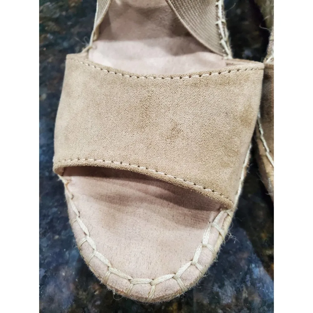 Sonoma Beige Women Suede Leather Flip -Flops Open Toe Casual Sandals Size 9.5 - Image 4