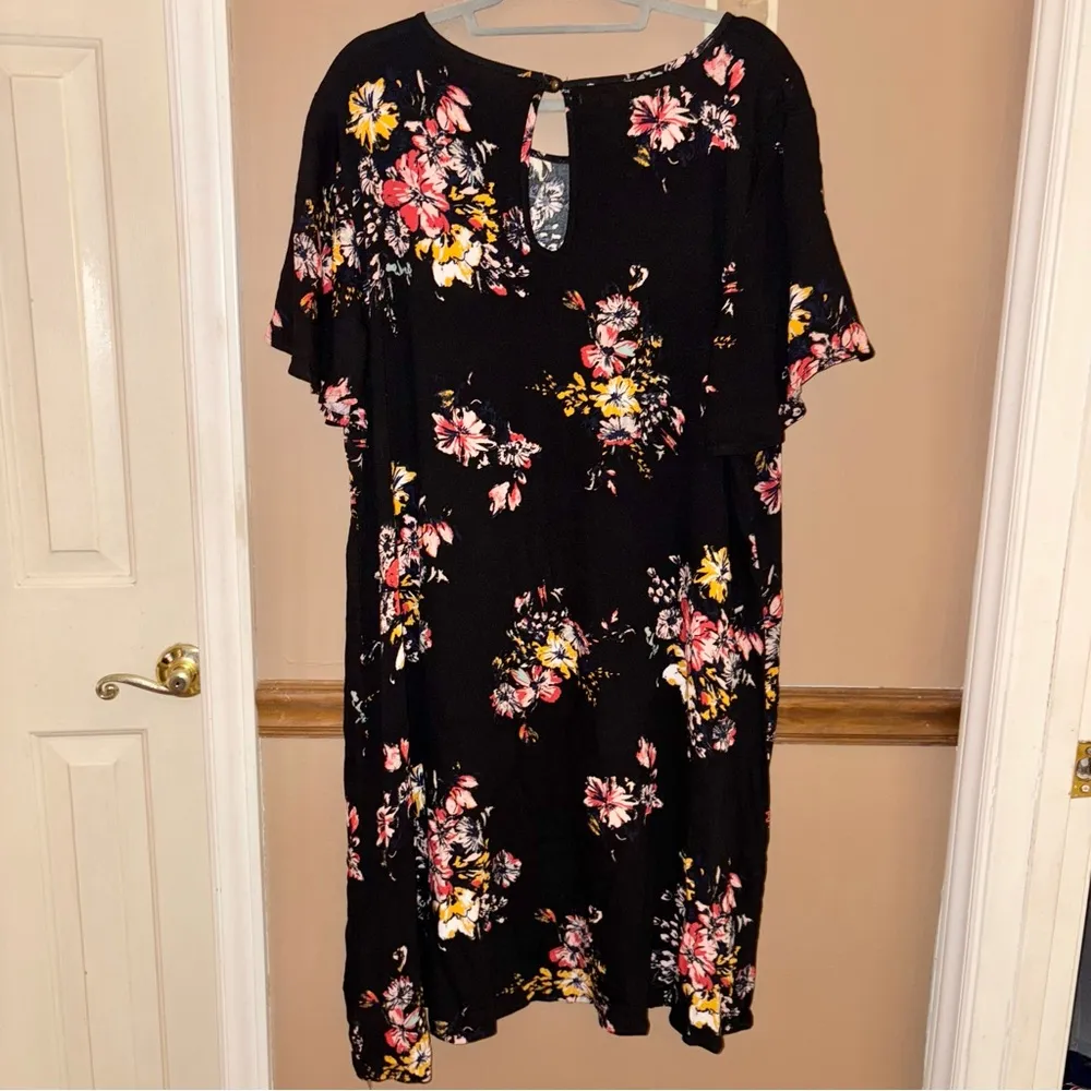 Maurices Floral Pullover Casual Sheath‎ T-Shirt Dress black Size XXL - Image 2
