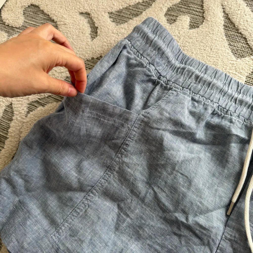 Athleta CABO LINEN 4" SHORT in Chambray Blue Plus Size 22 NWT - Image 4