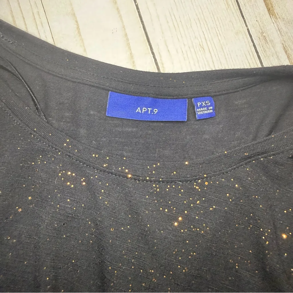 Apt. 9 Black Top with Gold Sparkles - Image 3