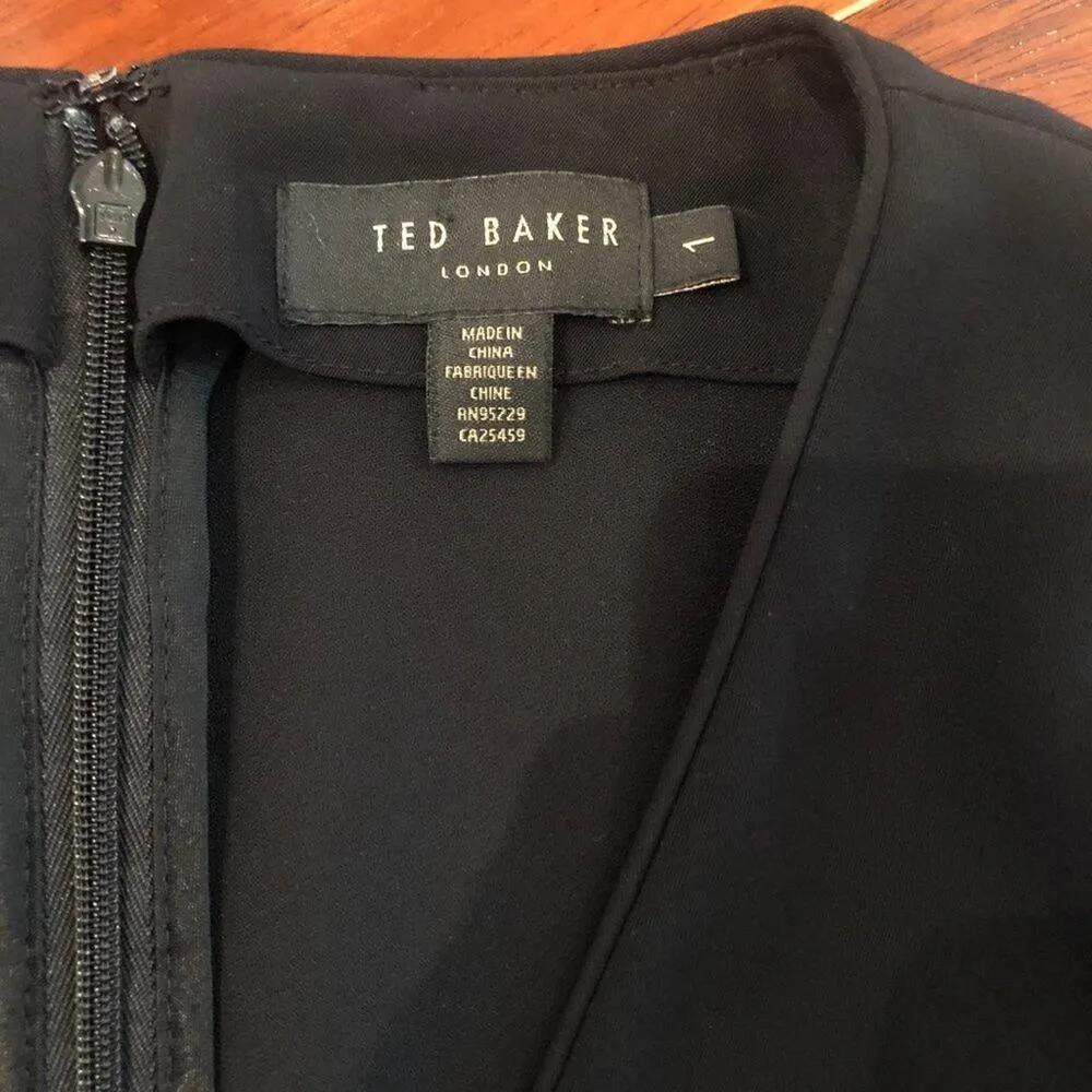 Ted Baker Black Belted Long-Sleeve Romper - Image 4