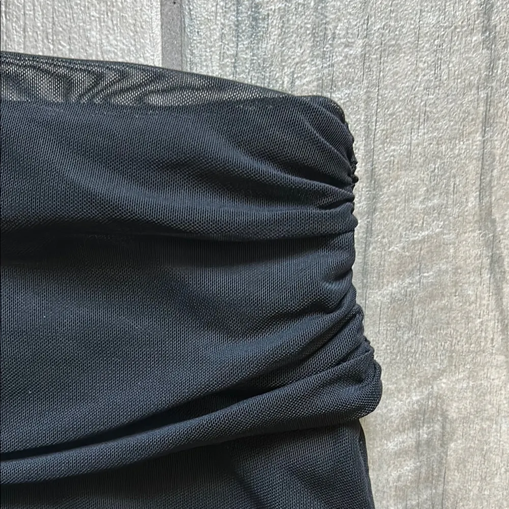 Tiger Mist Black Ruched Pencil Maxi Skirt - Image 3