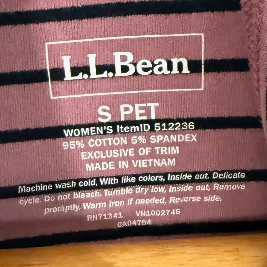 L.L. Bean Women’s Pink Black Striped Ultrasoft Quarter Zip Pullover | SP Size undefined - Image 3