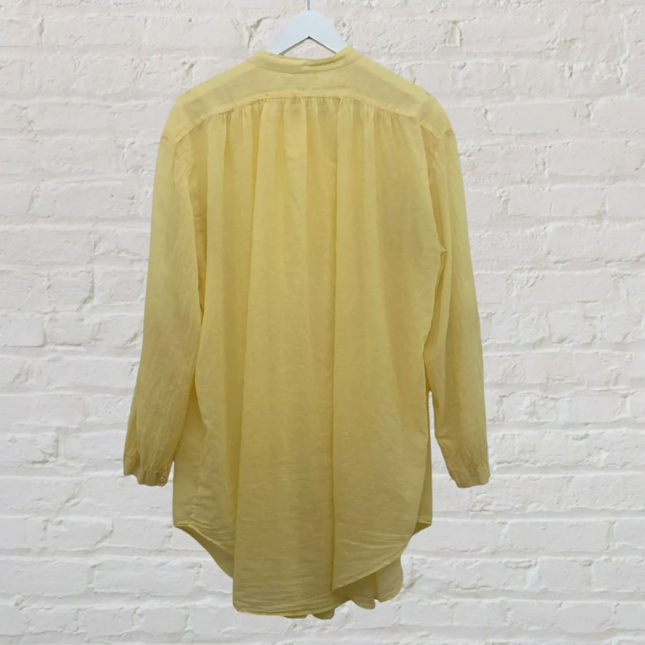 Skin Cotton Gauze Oversized Tunic Top | Butter Yellow Long Sleeve Flowy Size 2 - Image 5
