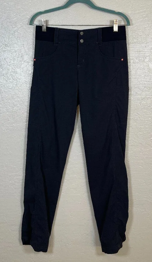 Title Nine Women 6 Navy Blue Clamber Pants Pockets Stretch Rock Climbing Gorp - Image 1