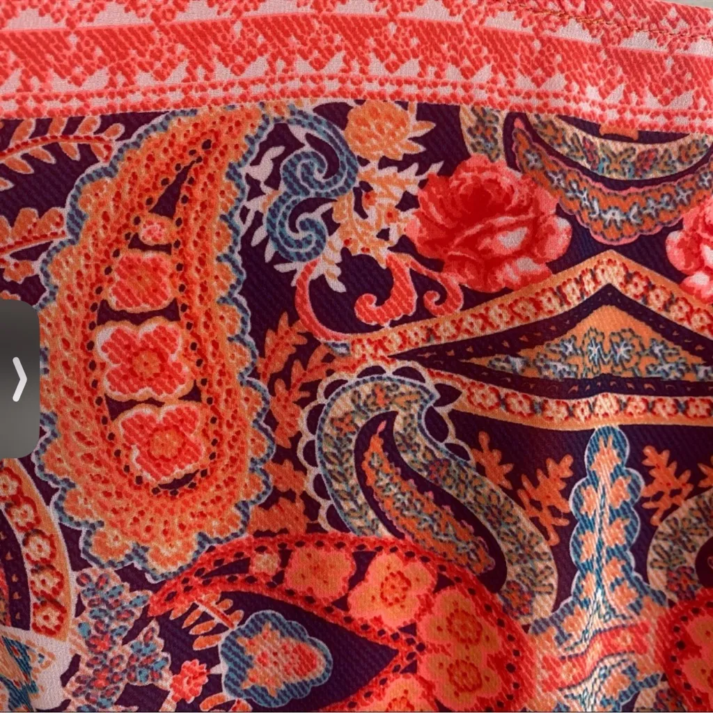 Collective Concepts Vibrant Orange and Pink Long Sleeve Dress - Image 12