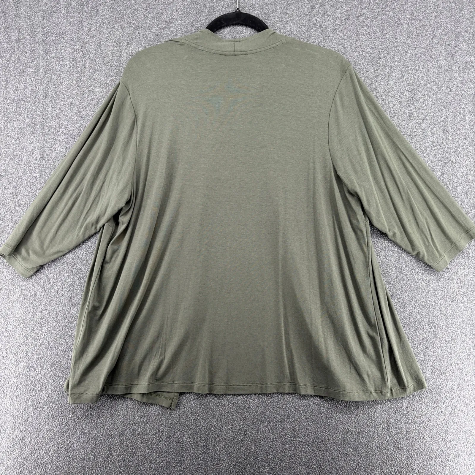 J Jill Wearever Collection Olive Green 1X Open Front Cardigan Sweater Wardrobe - Image 8