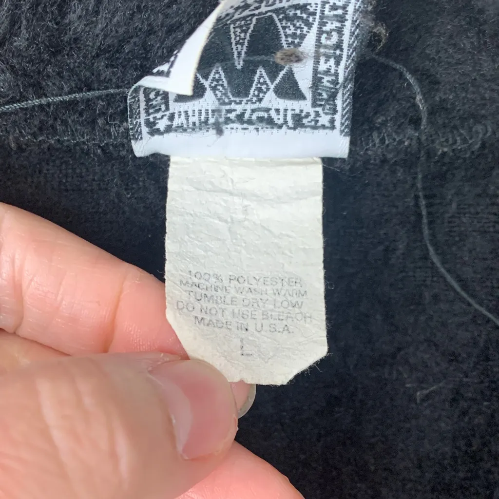 Whimzicals size large USA Lighthouse Print Fleece Jacket zip up long sleeve Brown - Image 3