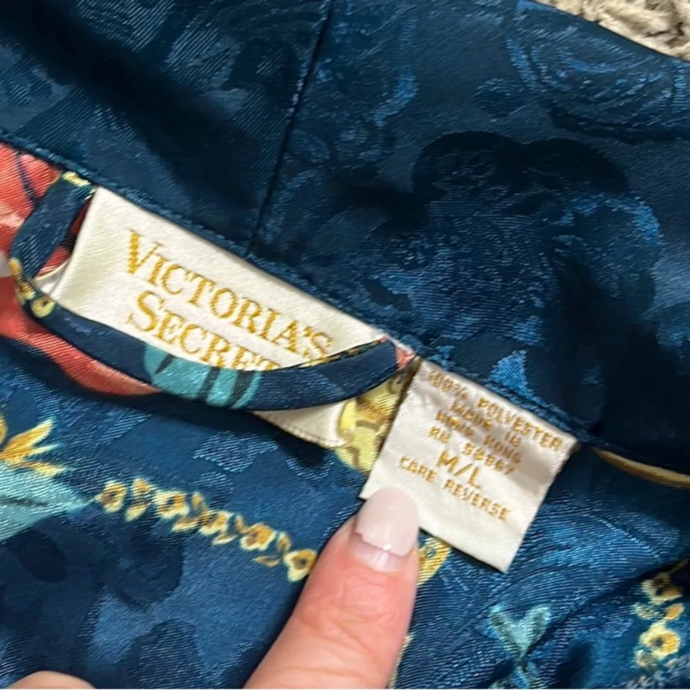 Vintage Victoria’s Secret Robe Floral Gold Label M Medium L Large - Image 6