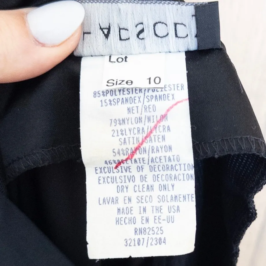 VTG Rhapsody Velvet Maxi Dress Size 10 Black Mesh Whimsigoth Y2K 90s Old Money - Image 8