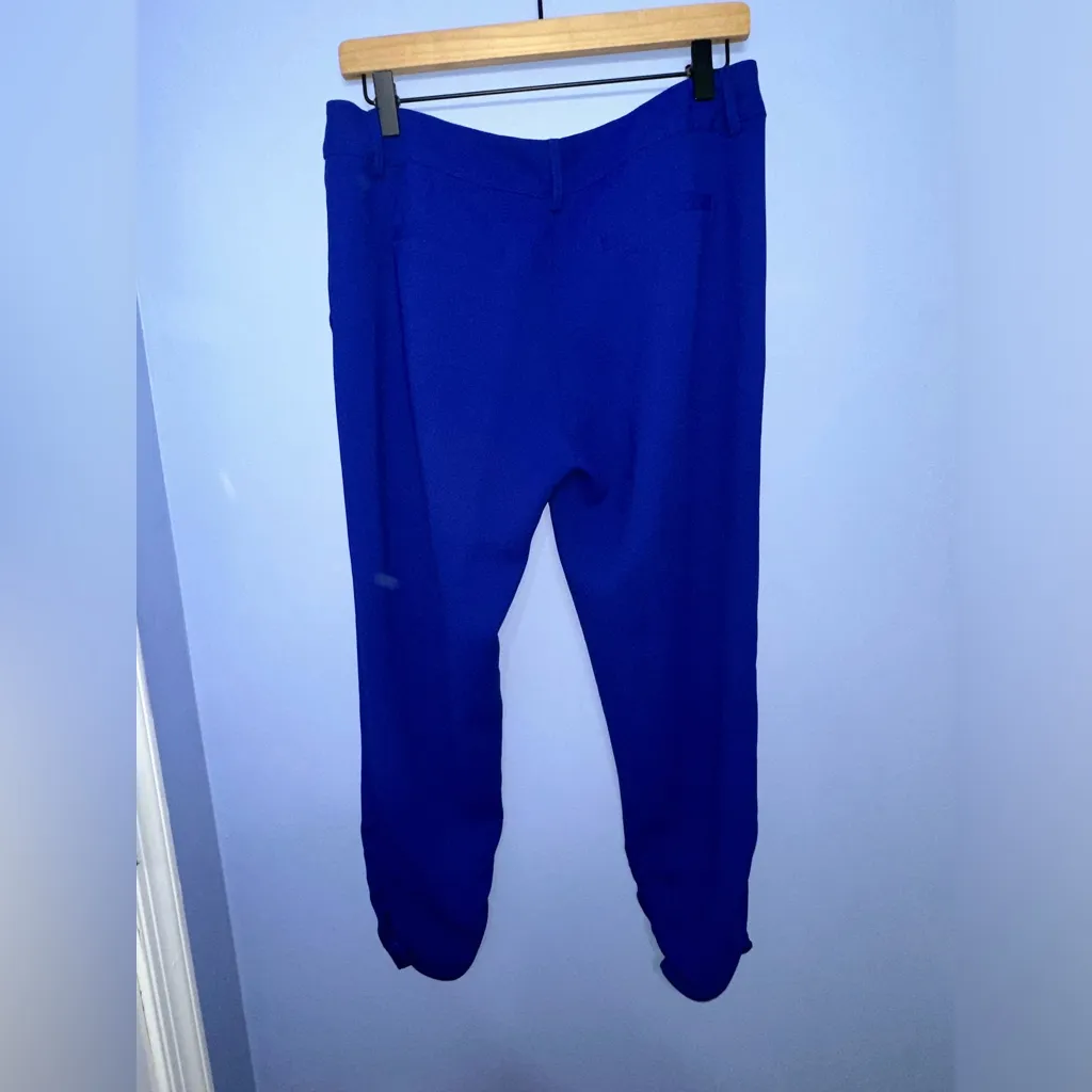 Parker Blue Ruched Leg Women’s Trousers Pants Pleated Size‎ 6 - Image 3
