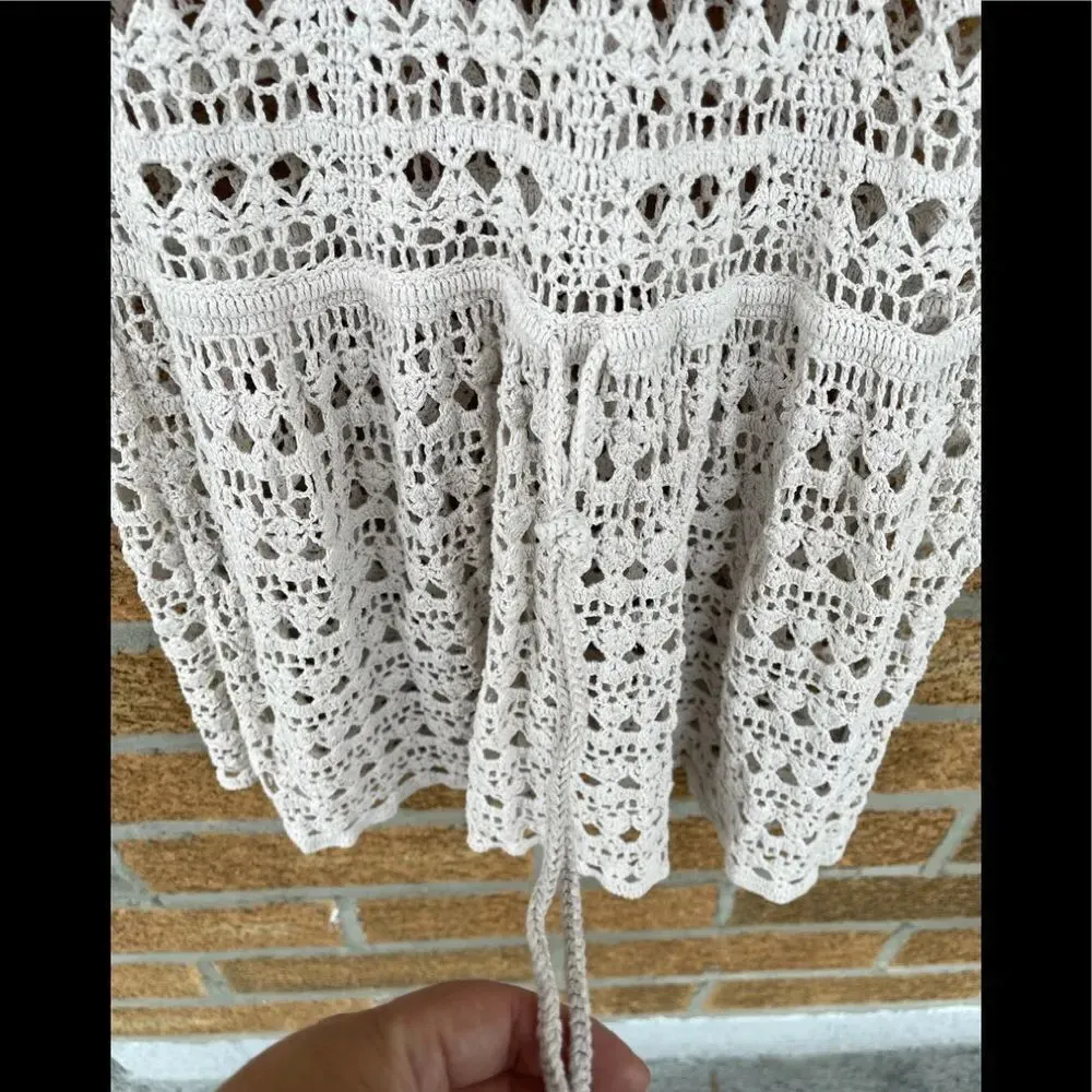 Vince Creme Crochet Lace Boho Sun Dress M - Image 3