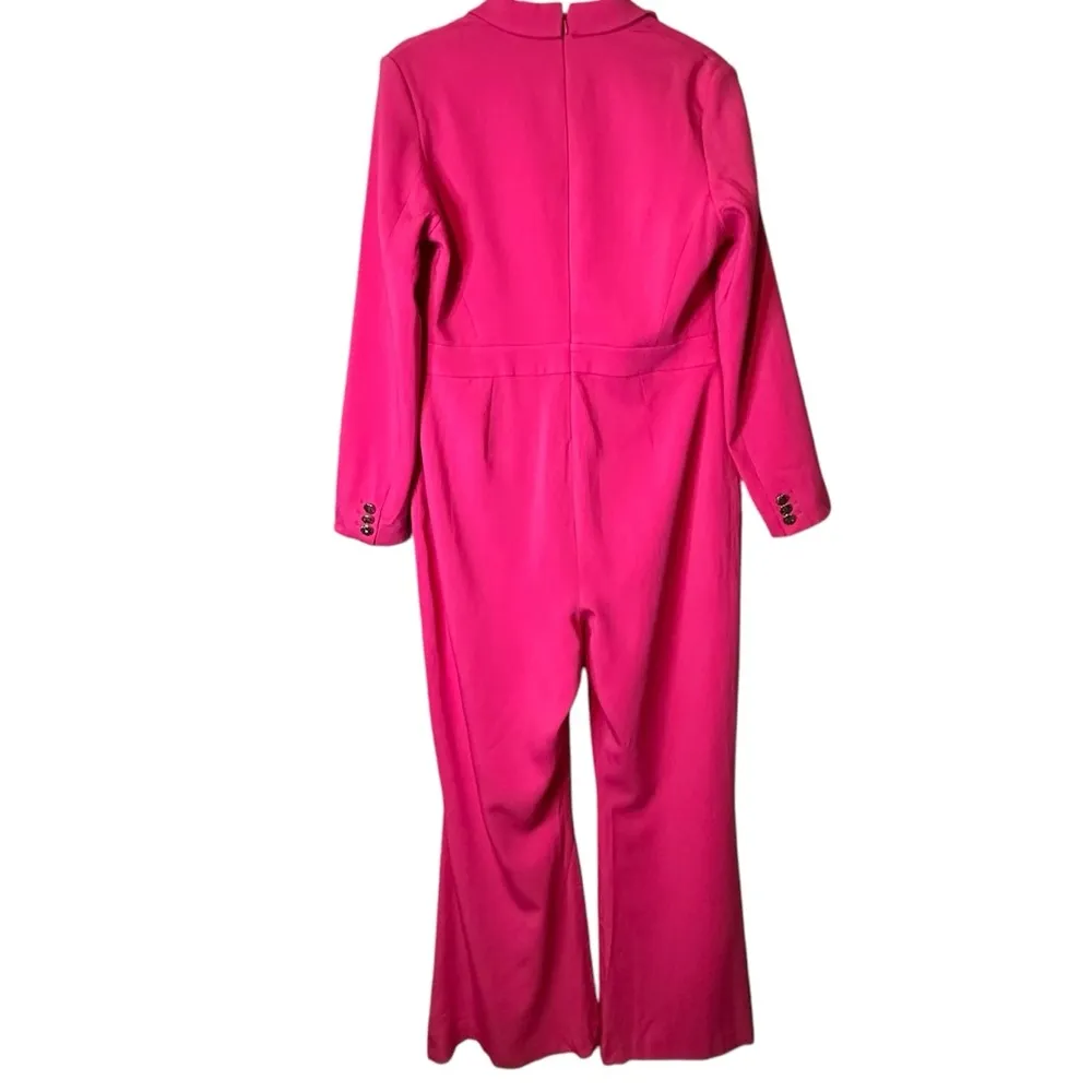 Karen Millen Compact Viscose Tailored Button Jumpsuit Hot Pink NWT Women’s 14 - Image 9