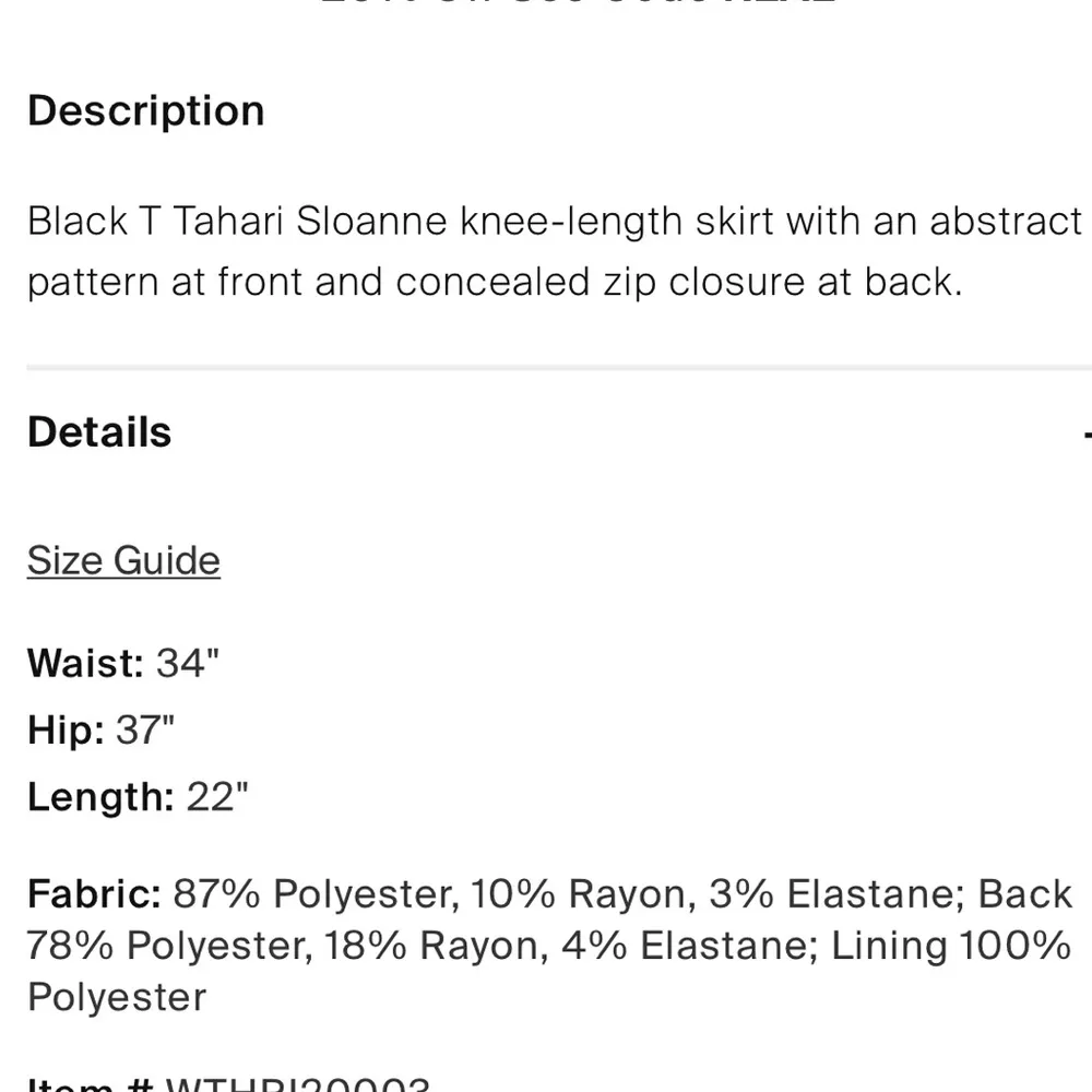 T Tahari Sloanne Black knee-length w/ abstract pattern Pencil Skirt Size 4 New - Image 6