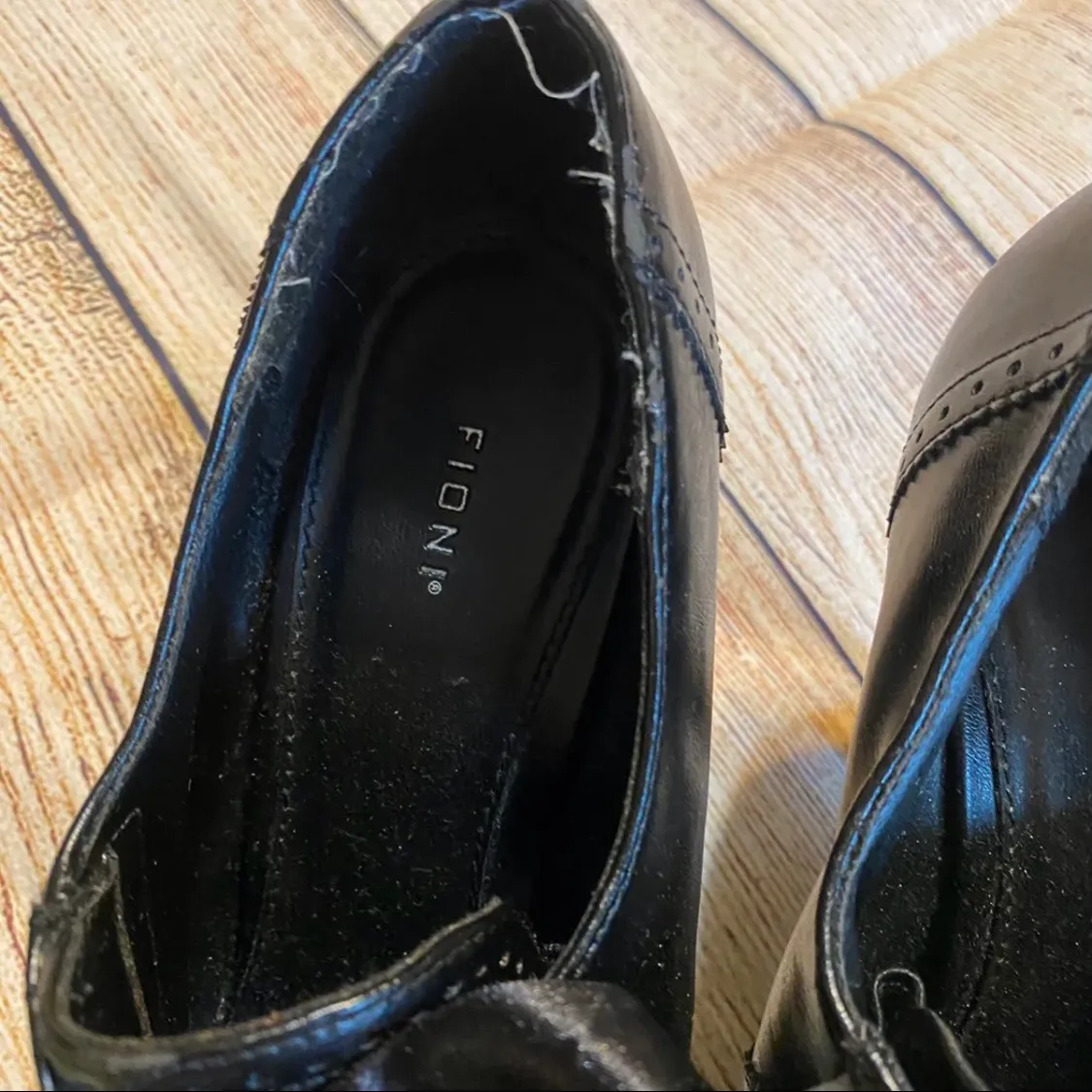 Womens Black shoes with pump 4” heel , tie up with peep area front classy shoes - Image 6