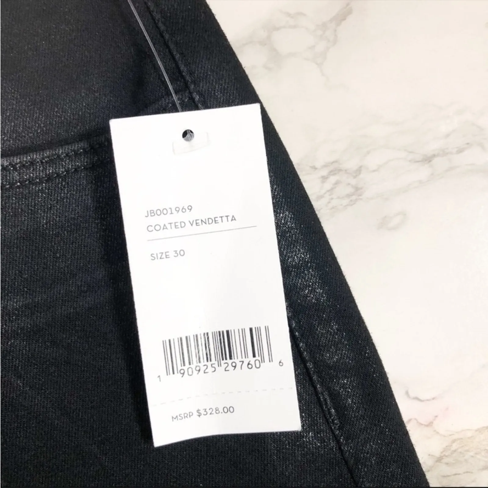 J Brand Steph Shep Coated Vendetta Lace Up High Rise Black Skinny Jeans - Image 9