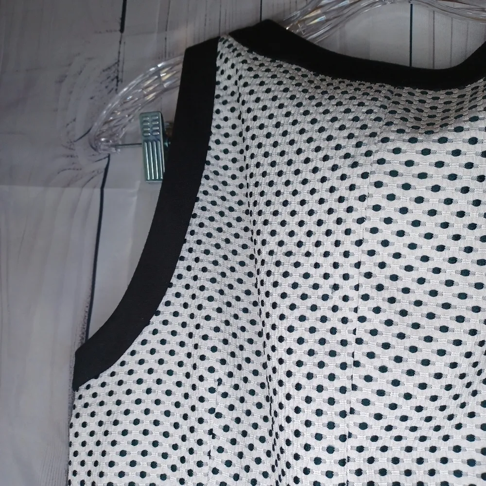 Elle Black and White Polka Dot Pleated Dress NWOT - Image 13