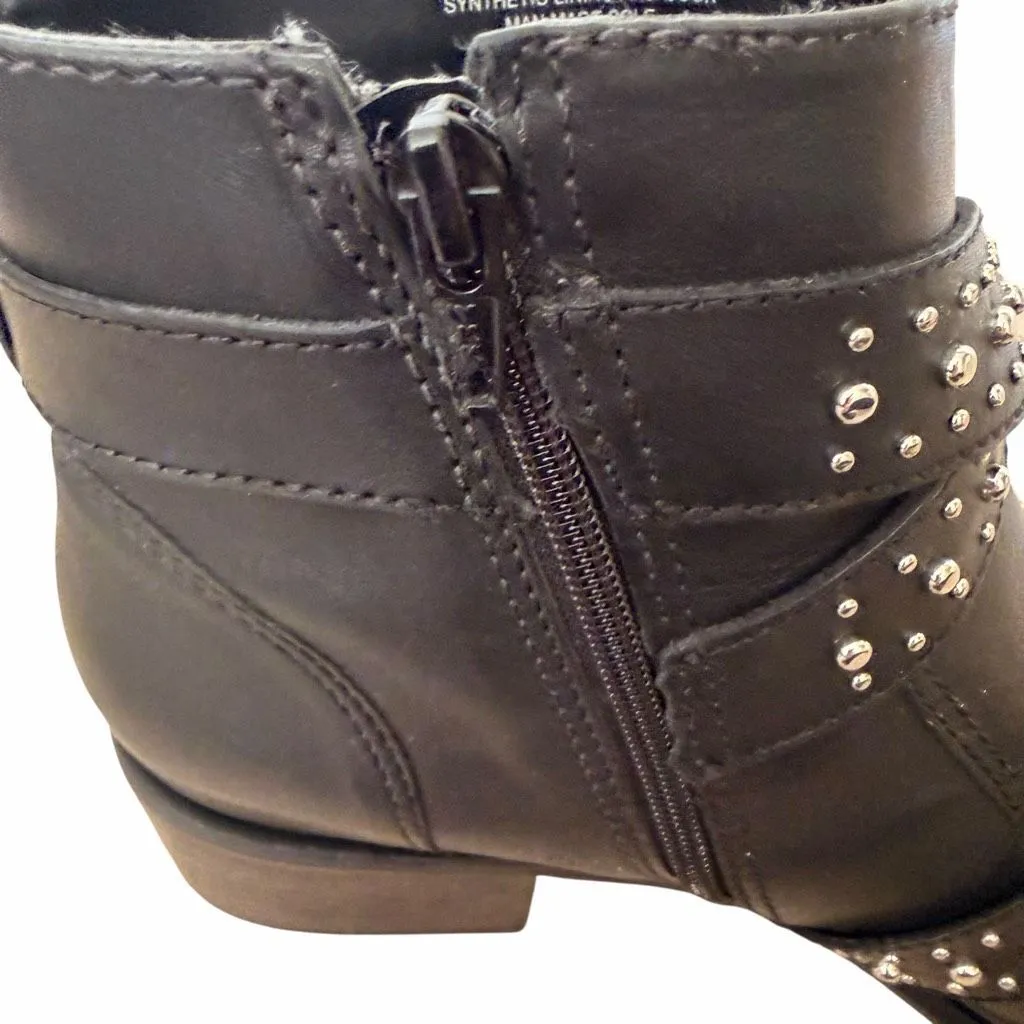 Steve Madden black studded rock leather Moto "Glori" boots women US 7M - Image 9