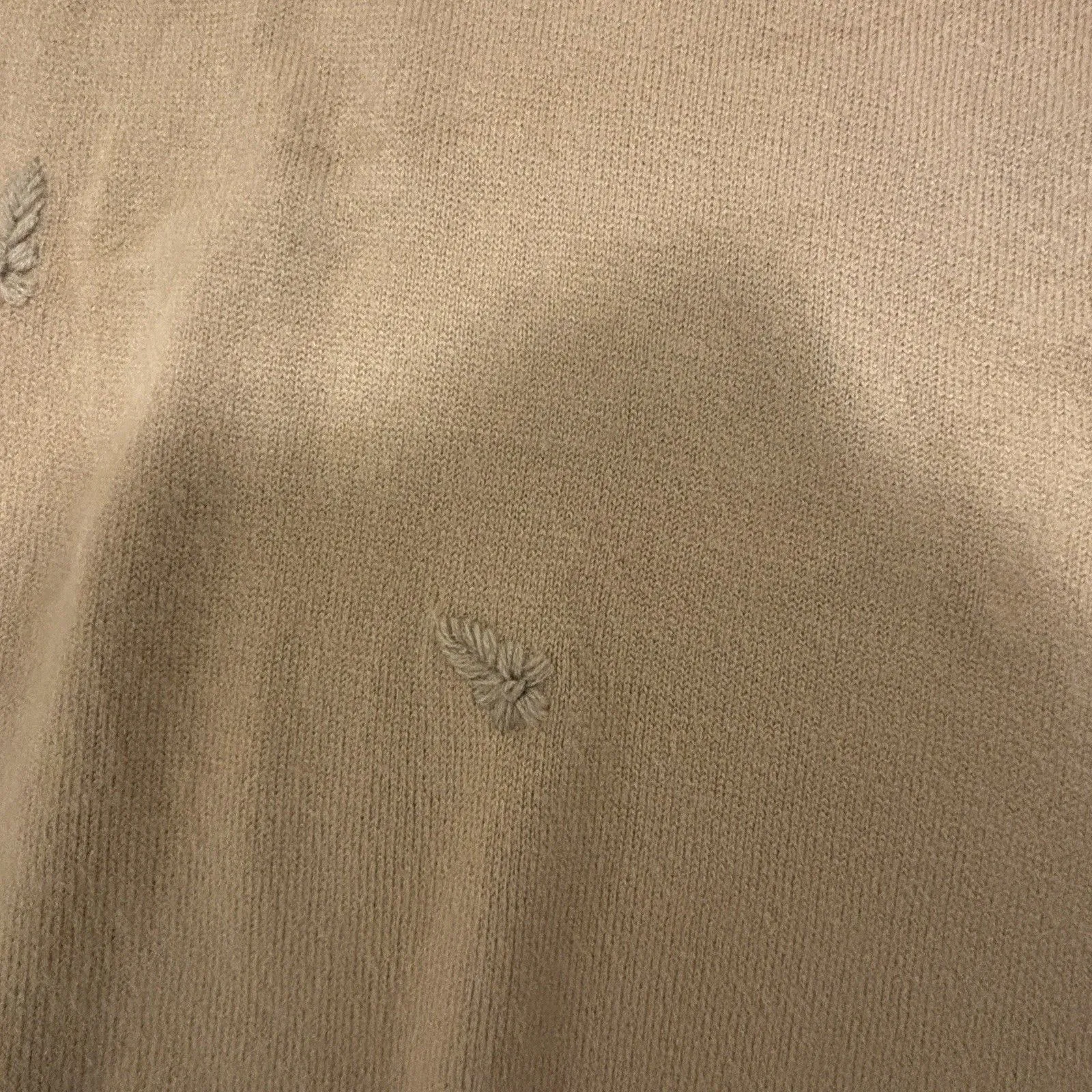 Croft Barrow Cardigan Sweater Set Womens Large Tan Floral Vintage Twin Layering - Image 6