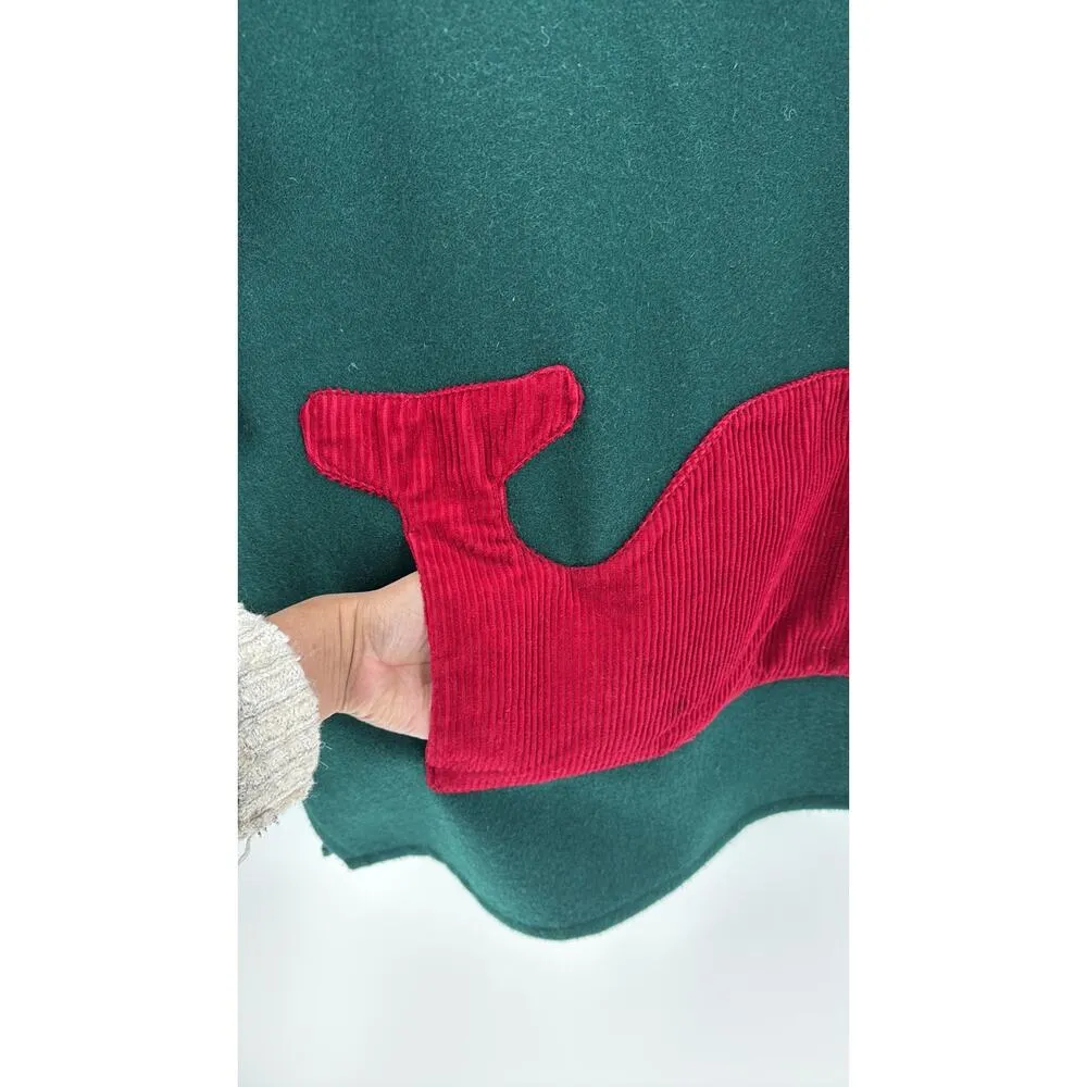 Vintage Sea Shell Designs Canada green wool red corduroy whale pocket size XL - Image 3