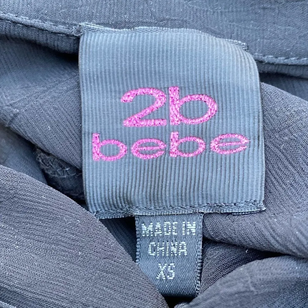 2B BEBE Cold Shoulder Polyester Blouse Black - Image 7