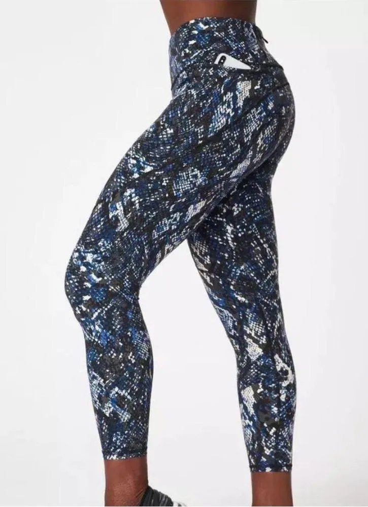 Sweaty Betty Power 7/8 Leggings Leggings Blue Snake Size XS - Image 4