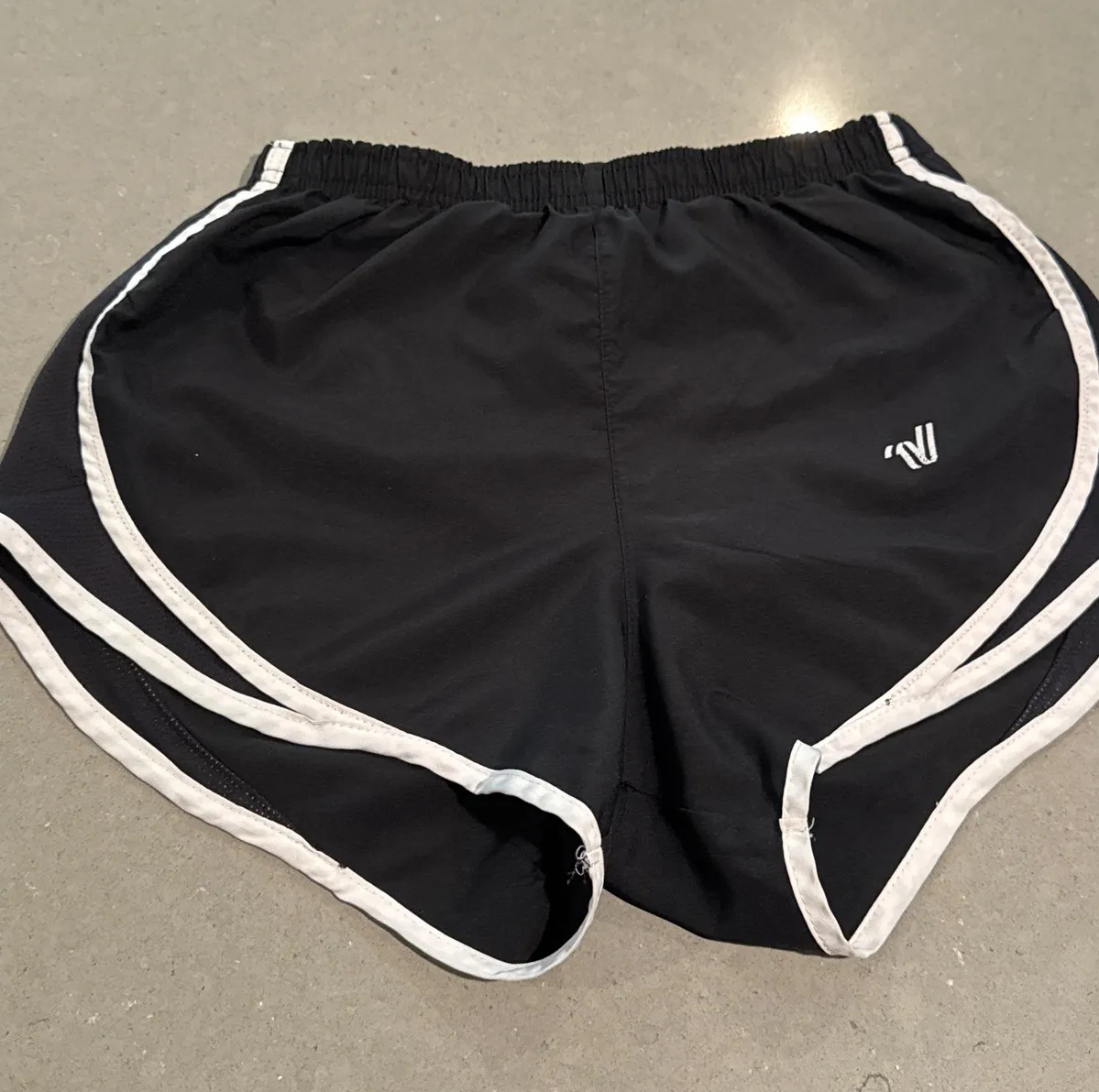 Varsity Spirit Black Athletic Running Shorts White Trim women's medium - Image 1