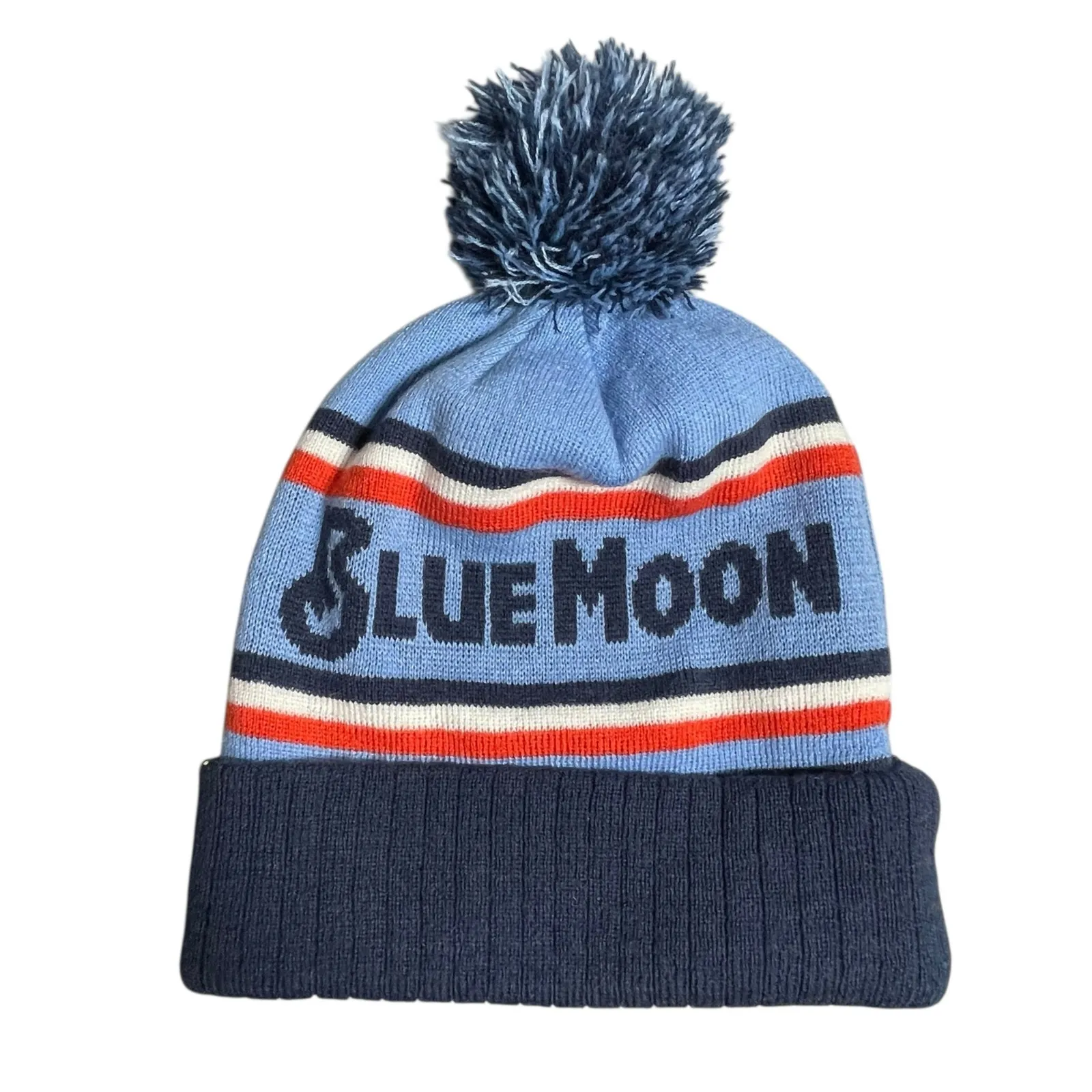 Unisex Blue Colorado State University Blue Moon Striped Knit Pom Pom Beanie OS - Image 2