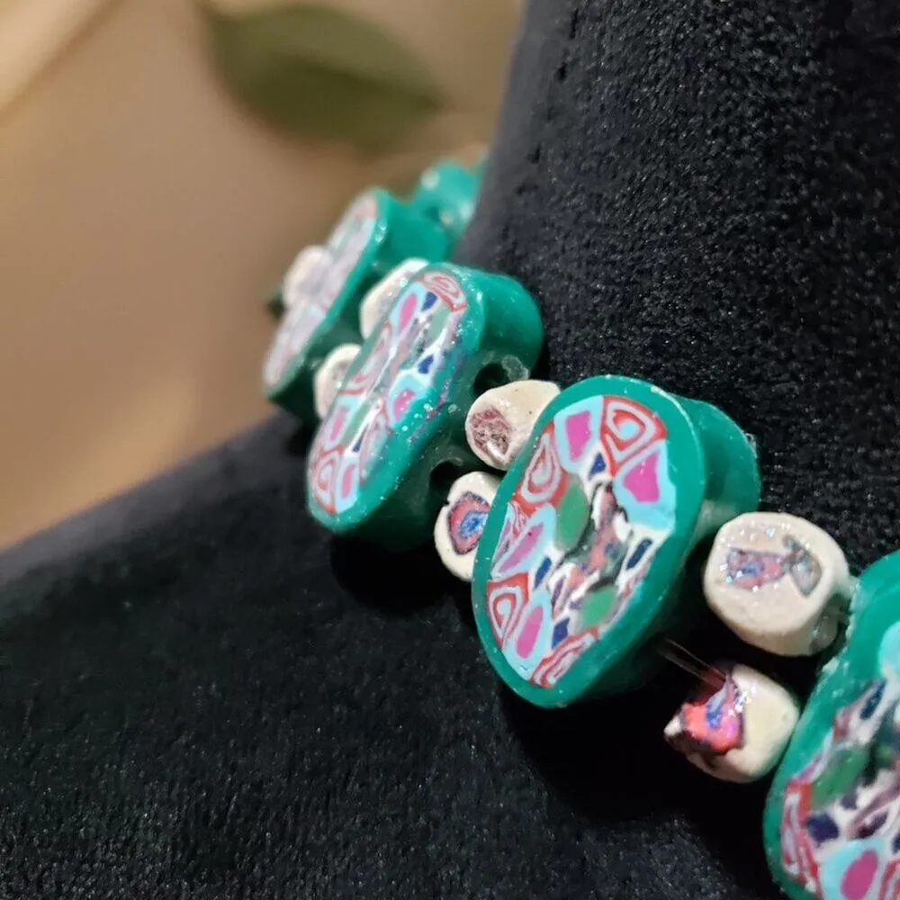 Women Fashion Multi Jade Table Cut Oval Beads Choker Necklace with Lobster Clasp Green - Image 4