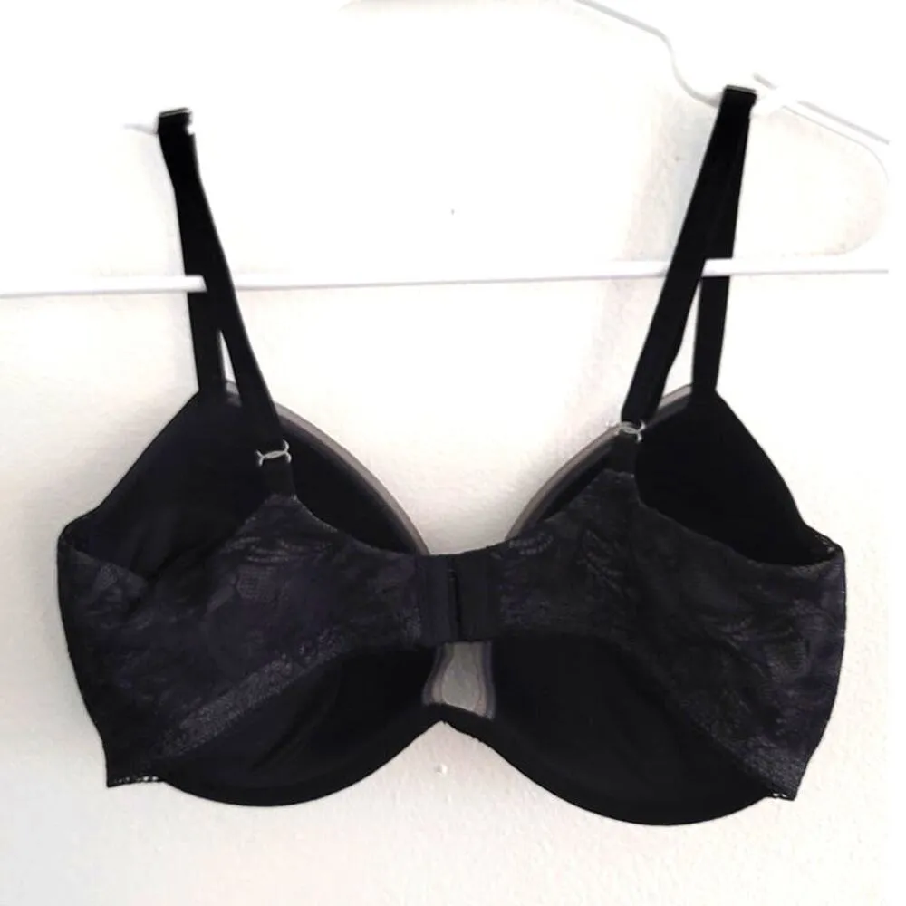 Calvin Klein F3318 Naked Glamour Push-Up Bra With Lace Black 34D - Image 3