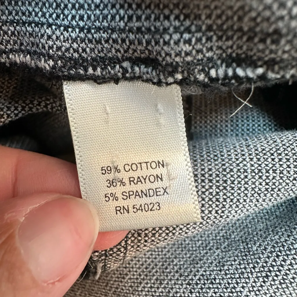 Banana Republic Y2K Gray Stretch Size 14 Large Career Pencil Skirt Herringbone - Image 8