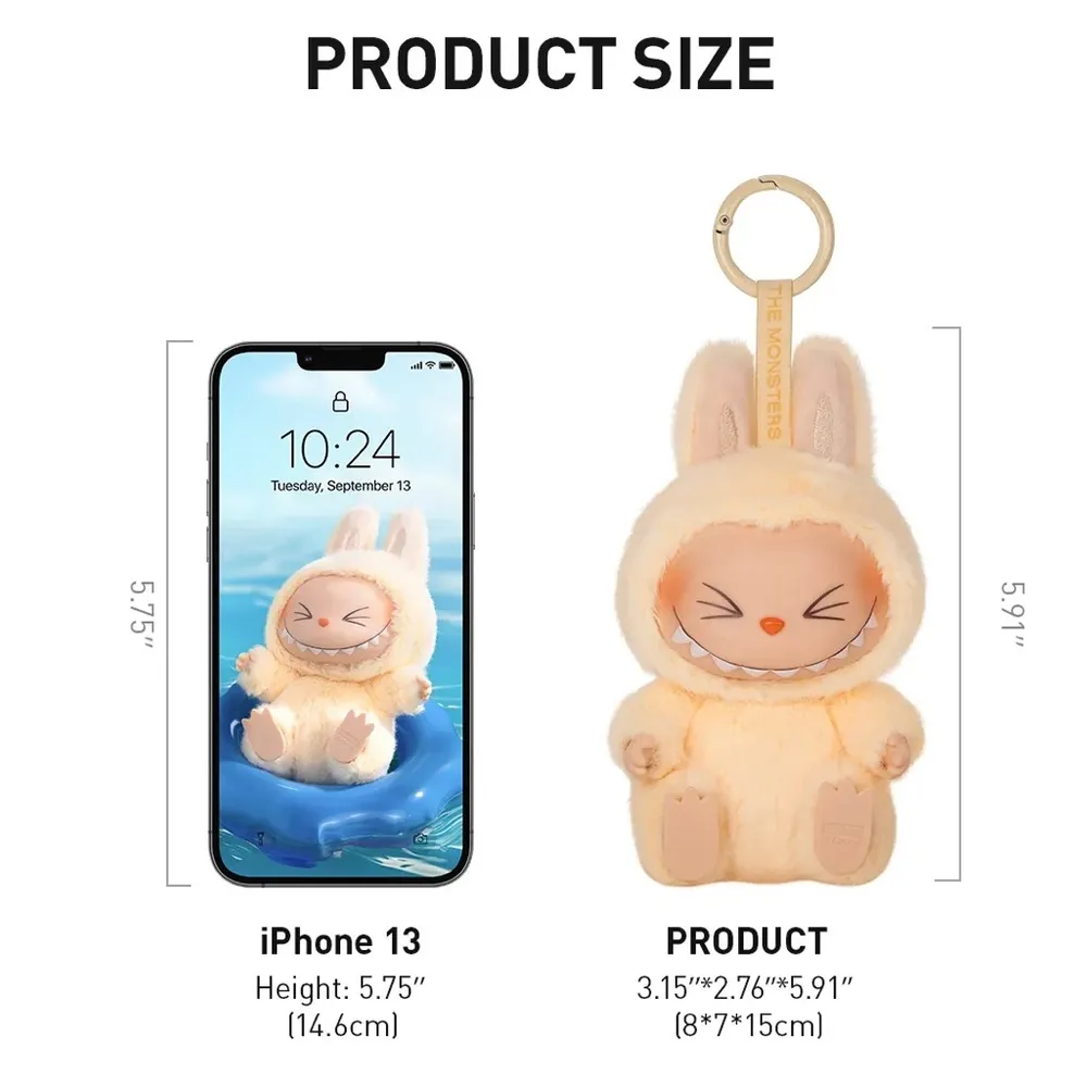 Pop Mart The Monsters Have A Seat Baba Labubu Blind Box Plush Pendant Keychain Orange - Image 3