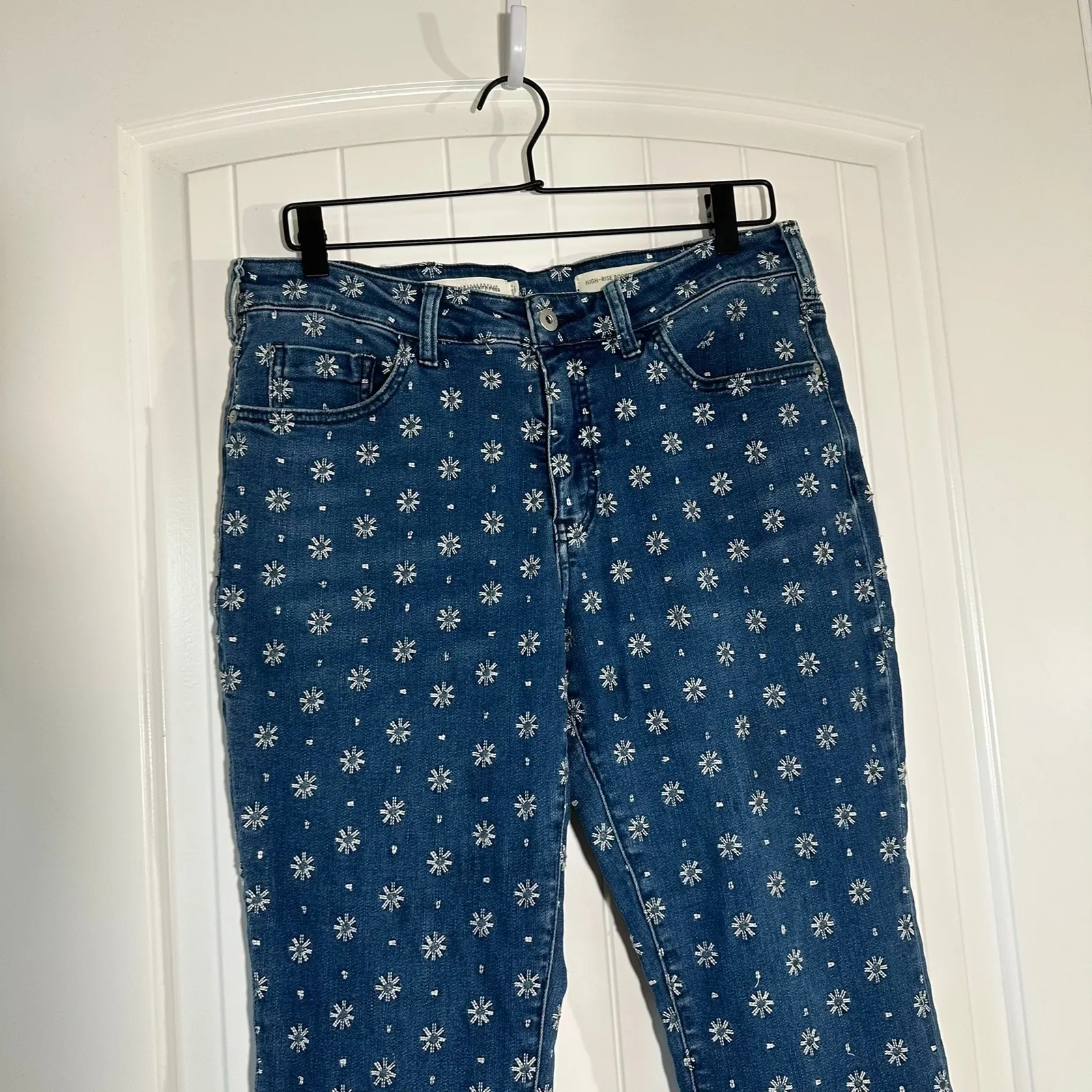 Pilcro and the Letterpress | High Rise Bootcut Jeans Floral Embroidery | 31" - Image 3