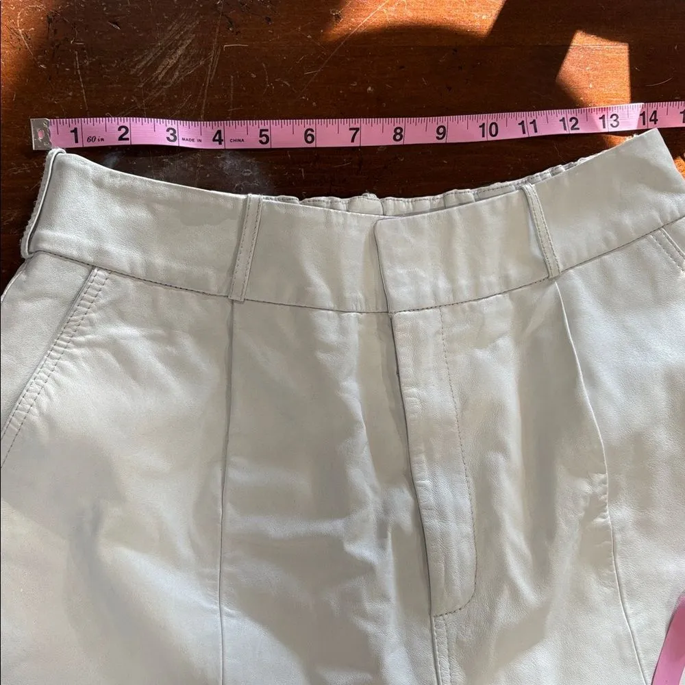 Walter Baker White Lamb Leather Shorts - Image 7