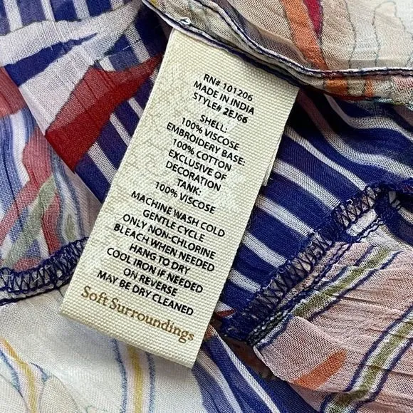 Soft‎ Surroundings Women's Embroidered Tory Tunic 100% Viscose Boho Floral Sz Lg - Image 7