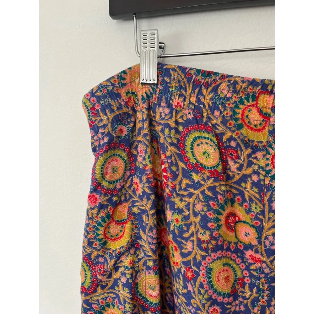 Vintage made in USA Express paisley floral boho Rayon elastic pants size Med - Image 2