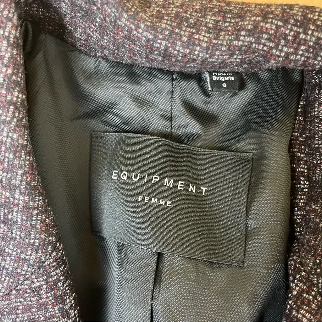 Equipment Jeanne Wool Blend Houndstooth Blazer - Image 6