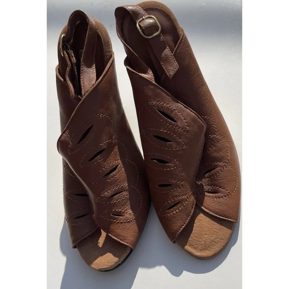 Vintage Bellini Women's ULLIN Women’s Heels Shoes Size 10 Brown Leather Western - Image 5